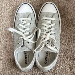 Converse Textured Gray Lace-Up Sneakers